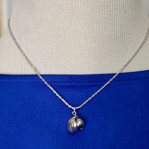 Nina Ricci Silver & Pearl Shell Necklace